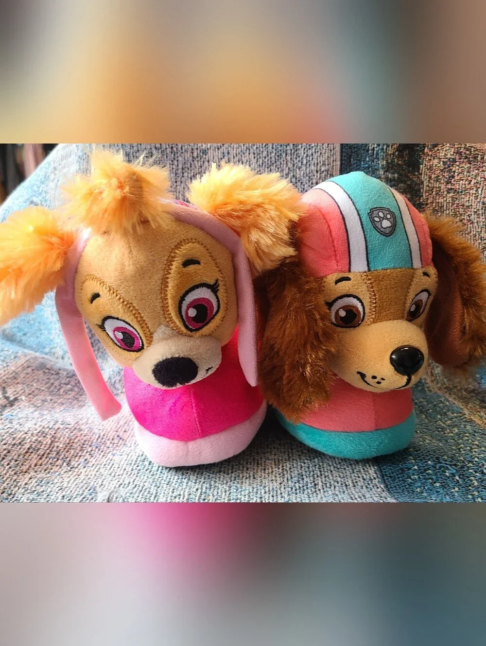 Toddler 5/6 Paw Patrol plush 3D character slippers pink Skye & Liberty like new